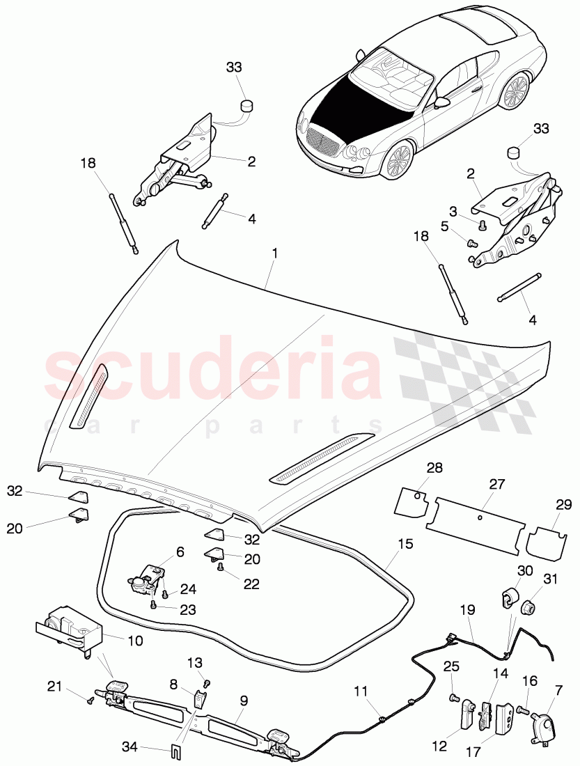Hood of Bentley Bentley Continental Supersports (2009-2011)