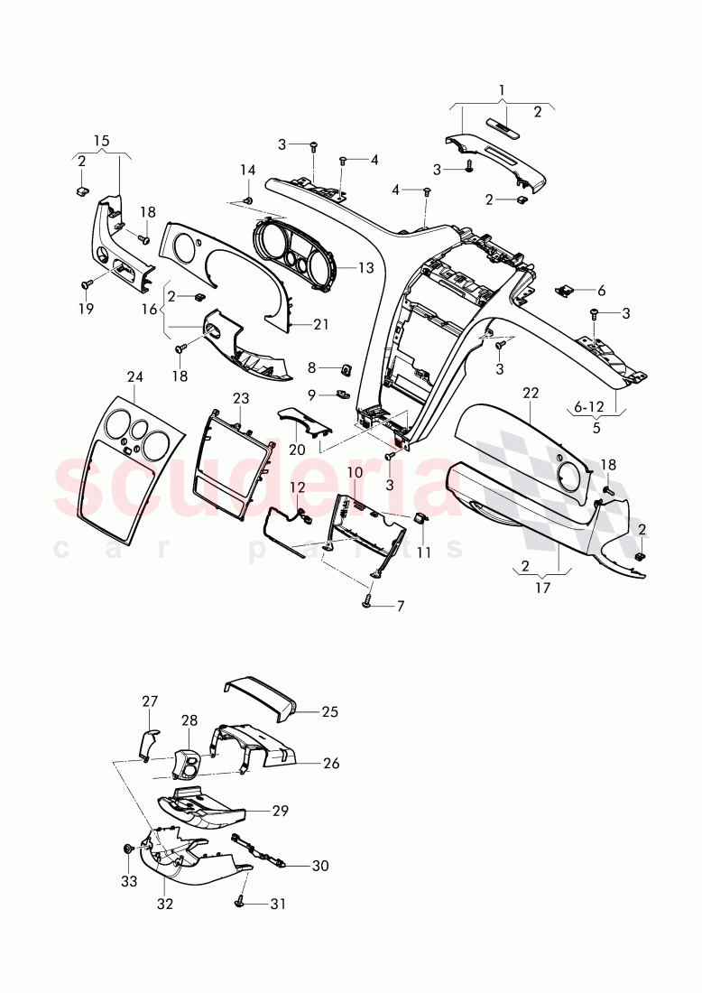 cover and trim, for dashboard, trim for steering column of Bentley Bentley Continental Flying Spur (2013+)