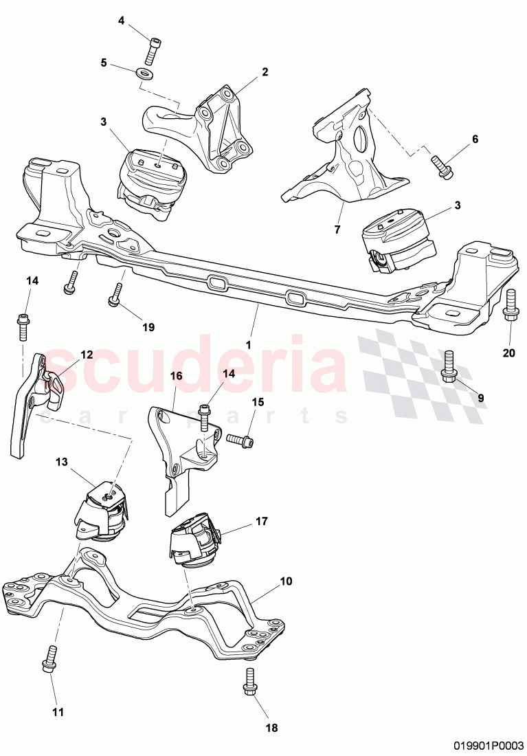 Engine mounting, engine mounting bracket, mounting bracket for transm., Gearbox mounting of Bentley Bentley Continental Supersports (2009-2011)