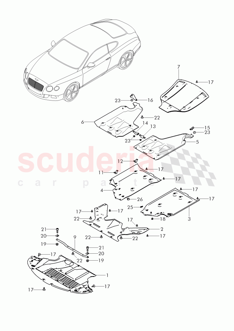 underbody lining of Bentley Bentley Continental Supersports (2017+)