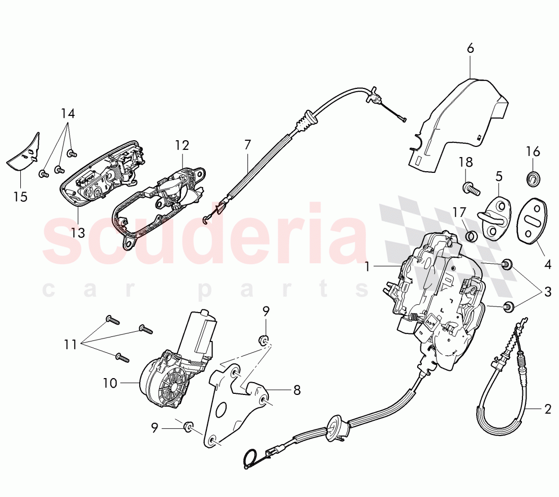 door latch, latch of Bentley Bentley Continental Flying Spur (2013+)