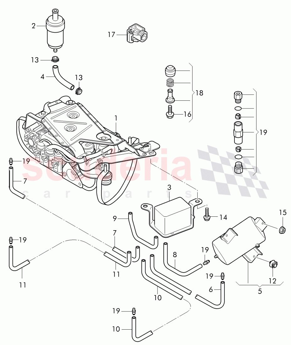 air supply unit, reservoir, air line, valve unit of Bentley Bentley Continental Flying Spur (2013+)