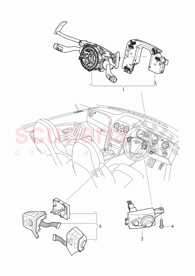 switch, steering wheel, steering column of Bentley Bentley Continental GTC (2011+)