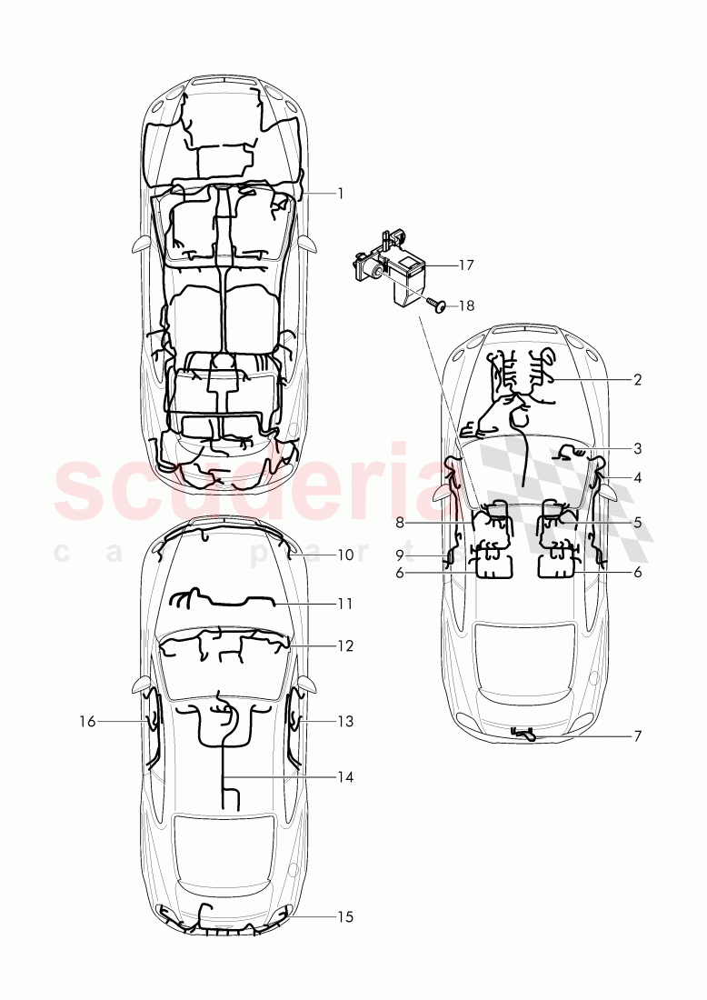 wiring harnesses, F 3W-D-082 509>>, F ZA-D-082 509>>, D >> - MJ 2013 of Bentley Bentley Continental GT (2011-2018)