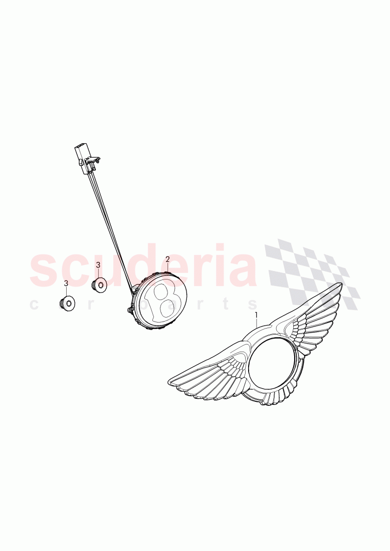 emblem, for flap, rear, D - MJ 2016>> of Bentley Bentley Continental Flying Spur (2013+)