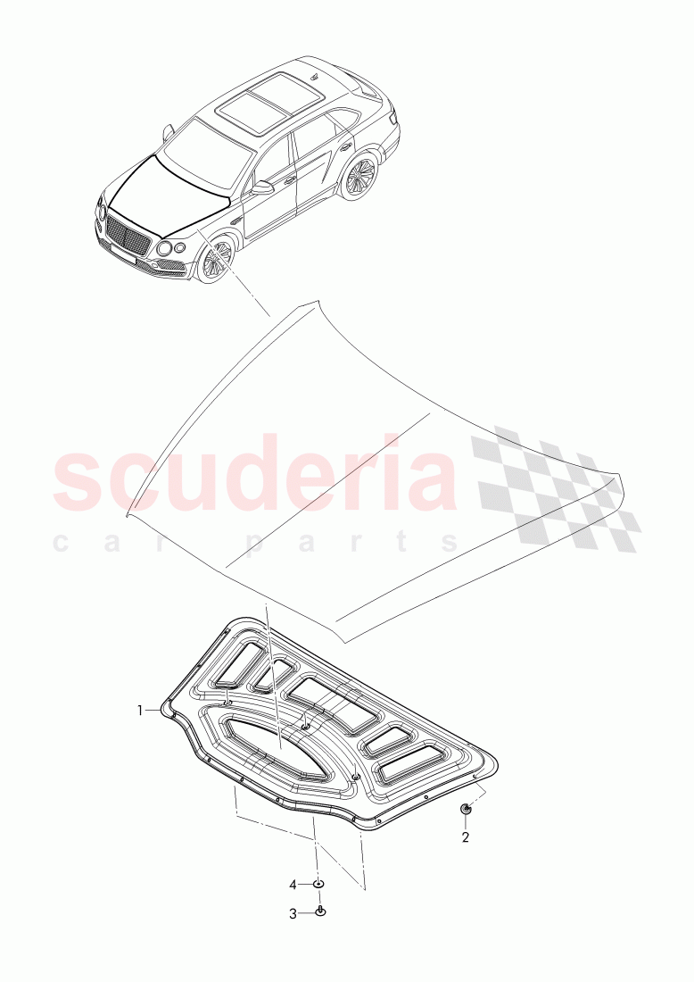 hood silencer of Bentley Bentley Bentayga (2015-2020)
