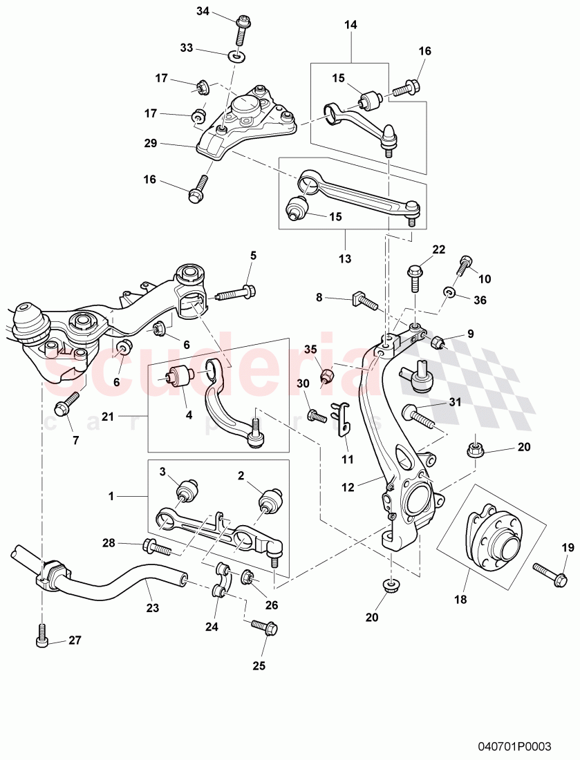 control arm, F 3W-7-051 363>>, F ZA-A-062 566>> of Bentley Bentley Continental GT (2003-2010)