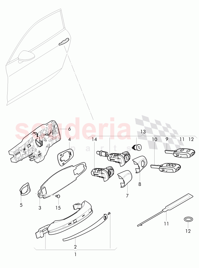 door handle, outer, door latch of Bentley Bentley Continental Supersports (2017+)