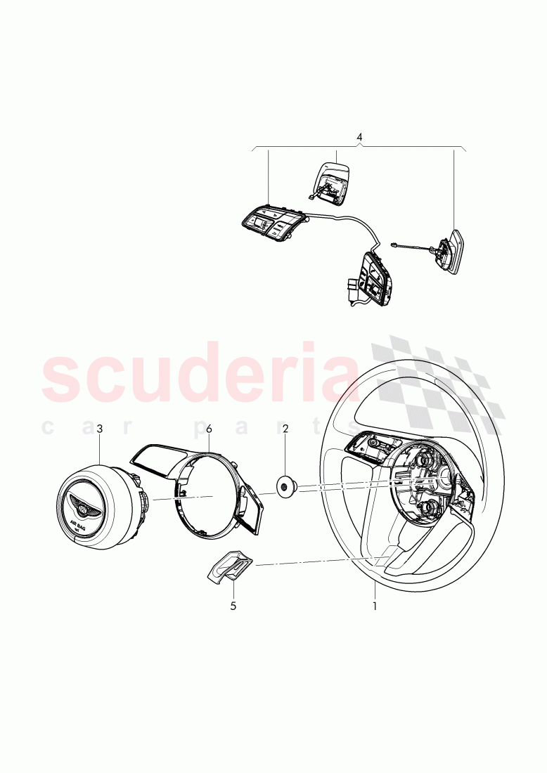 steering wheel of Bentley Bentley Bentayga (2015-2020)