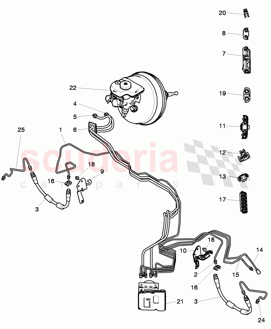 brake line, brake hose of Bentley Bentley Continental GT (2011-2018)