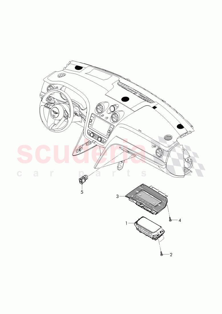 Passenger airbag unit of Bentley Bentley Bentayga (2015-2020)
