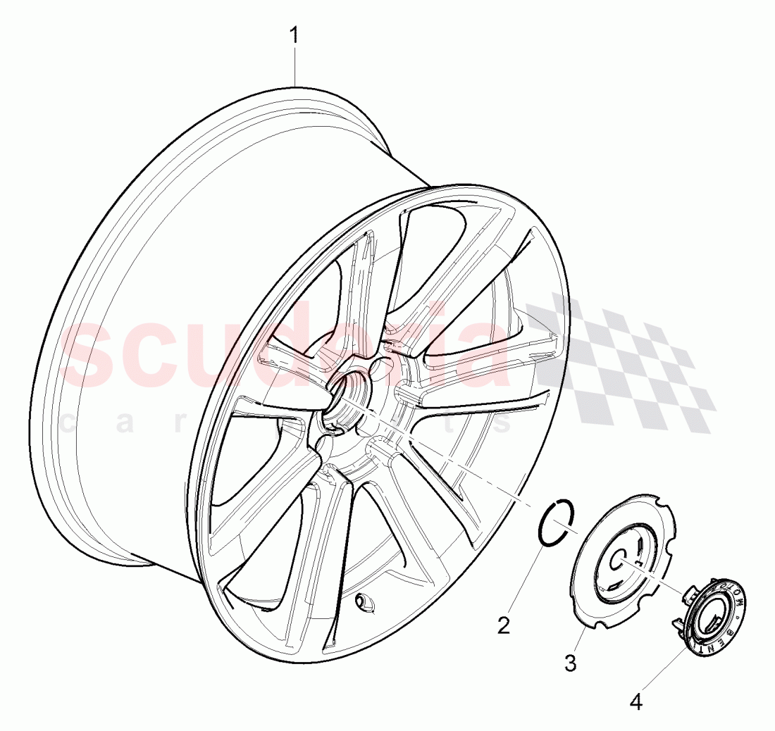 Original Accessories, alloy wheel of Bentley Bentley Continental GTC (2011+)
