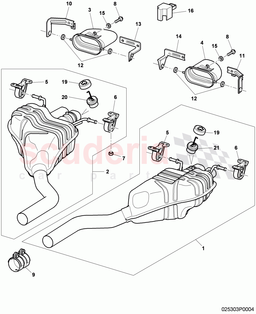 Exhaust muffler with exhaust flap, D >> - MJ 2008 of Bentley Bentley Continental Flying Spur (2006-2012)