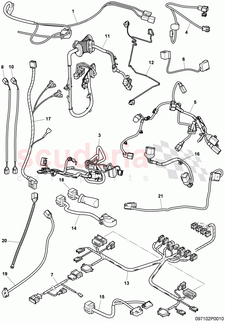 wiring harnesses, F 3W-B-066 933>>, F ZA-B-066 933>>, D >> - MJ 2011 of Bentley Bentley Continental Flying Spur (2006-2012)