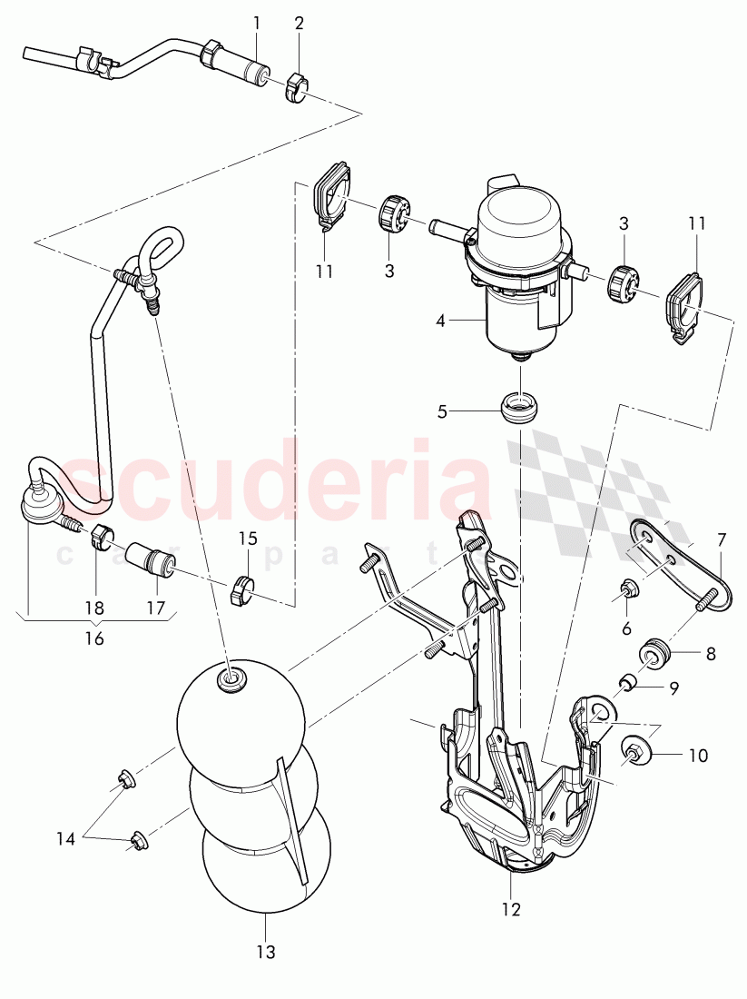 elec. vacuum pump for brake servo, vacuum tank, D - MJ 2015>> of Bentley Bentley Continental GT (2011-2018)