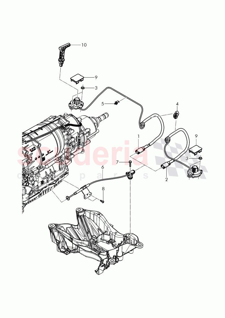 Actuating unit for emergency release, for 8-speed automatic gearbox of Bentley Bentley Bentayga (2015-2020)