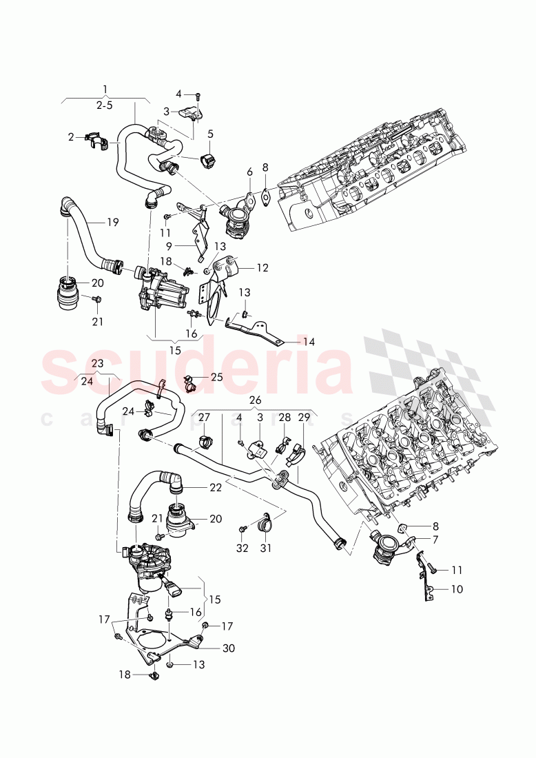 secondary air pump, secondary air control valve, pipes and hoses for purge system of Bentley Bentley Continental Supersports Convertible (2017+)