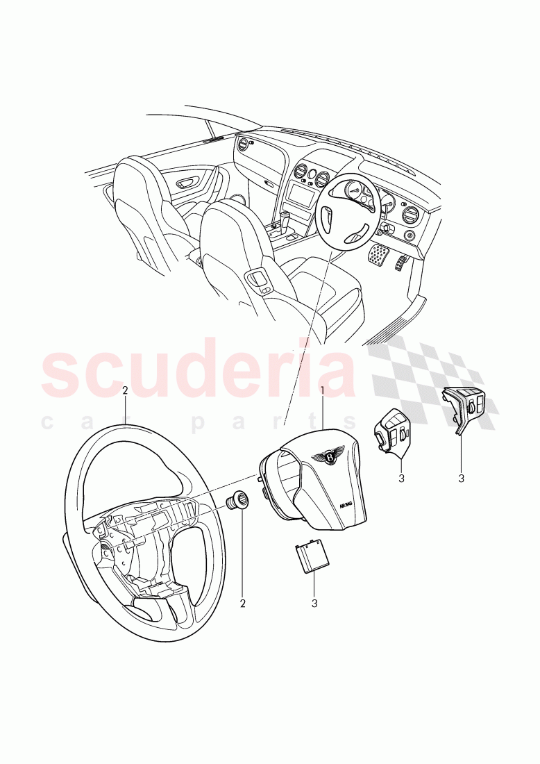 airbag unit, steering wheel of Bentley Bentley Continental Supersports (2017+)