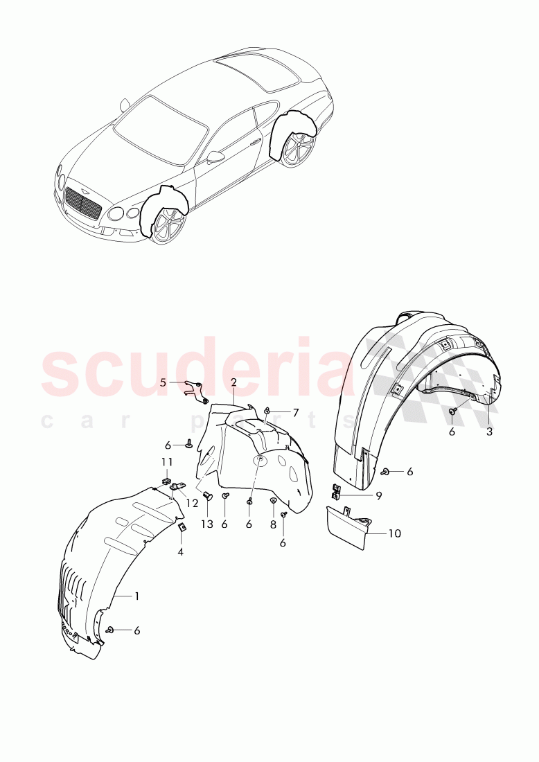 wheelhouse protector of Bentley Bentley Continental GT (2011-2018)