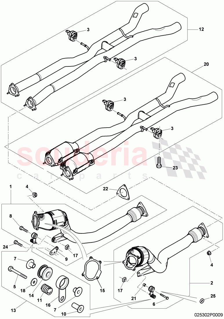 exhaust pipe with catalyst of Bentley Bentley Continental Supersports (2009-2011)