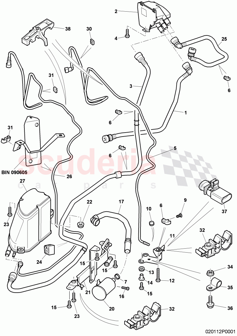 Carbon Canister (NO LDP), Breather line, additional reservoir, F 3W-A-063 622>>, F ZA-A-063 622>> of Bentley Bentley Continental Supersports (2009-2011)