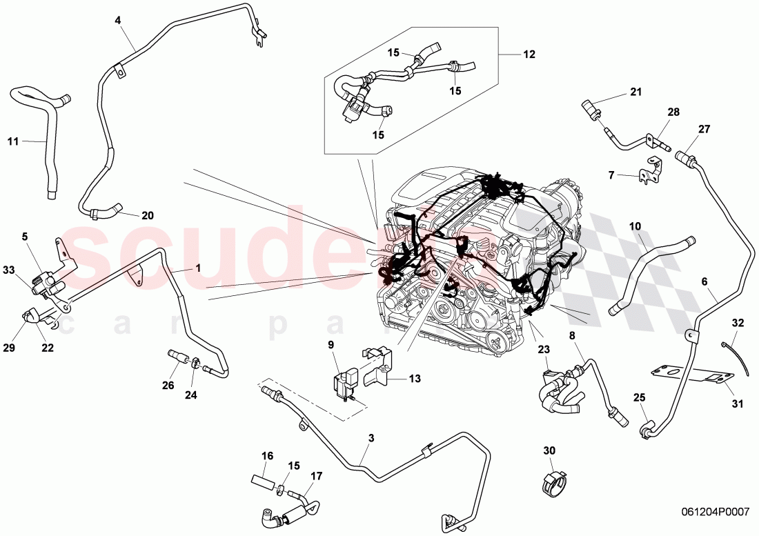 vacuum system, (For turbocharger), F 3W-8-052 846>>, F ZA-A-062 461>>, D >> - MJ 2010 of Bentley Bentley Continental GT (2003-2010)