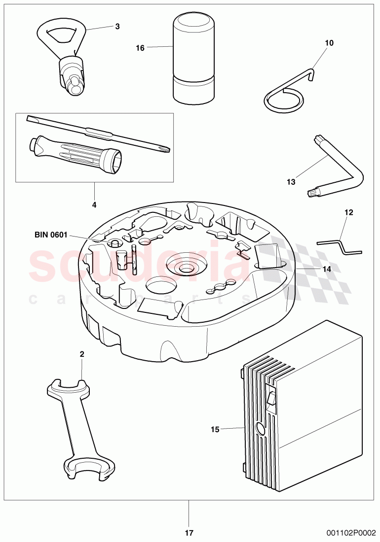 Vehicle tools, F 3W-6-033 392>>, F ZA-A-062 566>> of Bentley Bentley Continental GT (2003-2010)