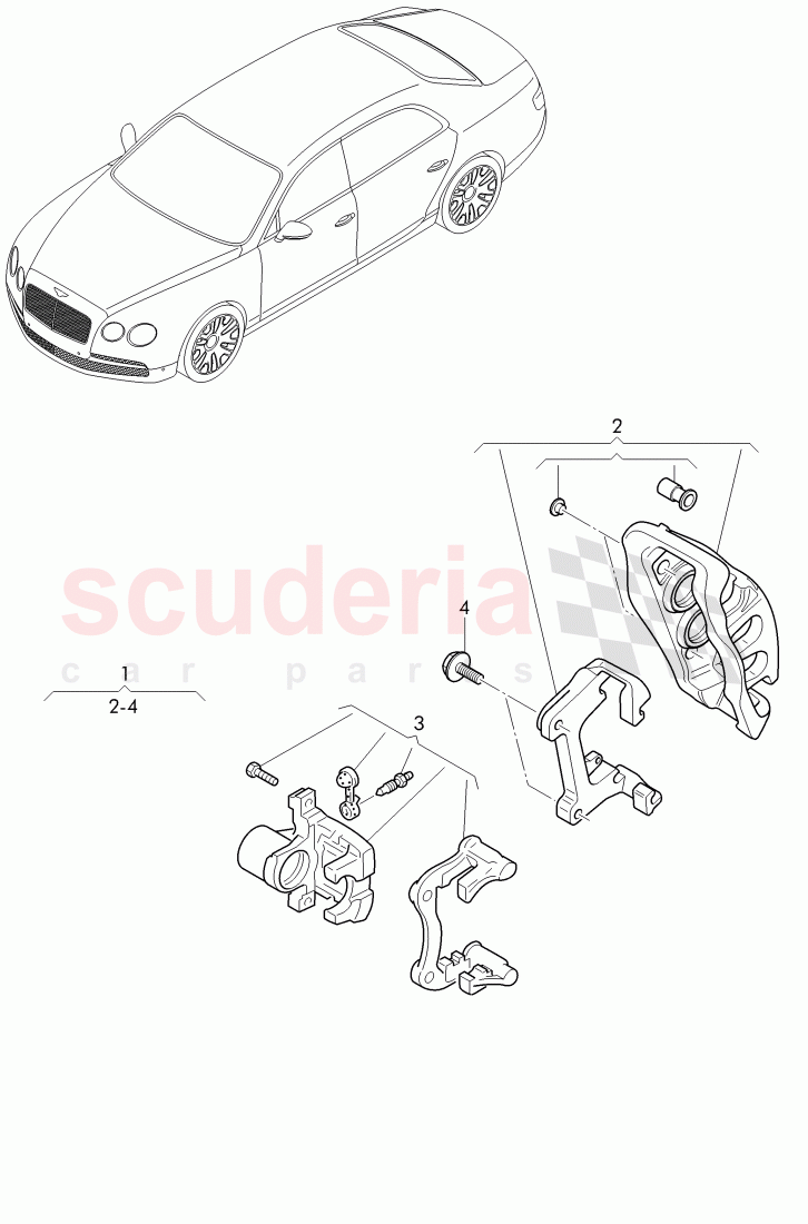 Original Accessories, 1 set of piston housings of Bentley Bentley Continental Flying Spur (2013+)