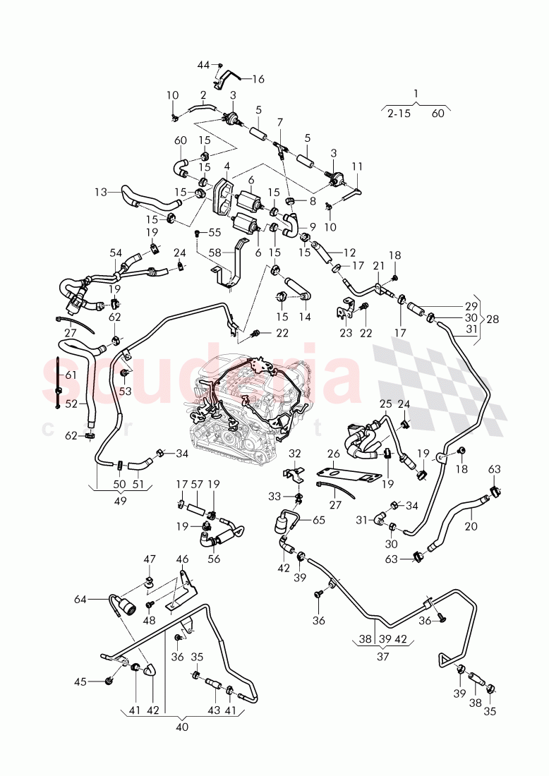 vacuum hoses, solenoid valve, (For turbocharger), D - MJ 2016>> of Bentley Bentley Continental GT (2011-2018)