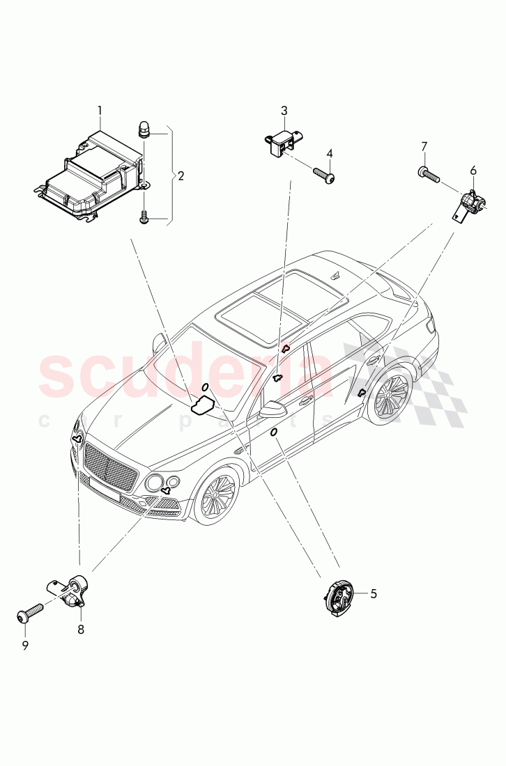 electric parts for airbag of Bentley Bentley Bentayga (2015-2020)