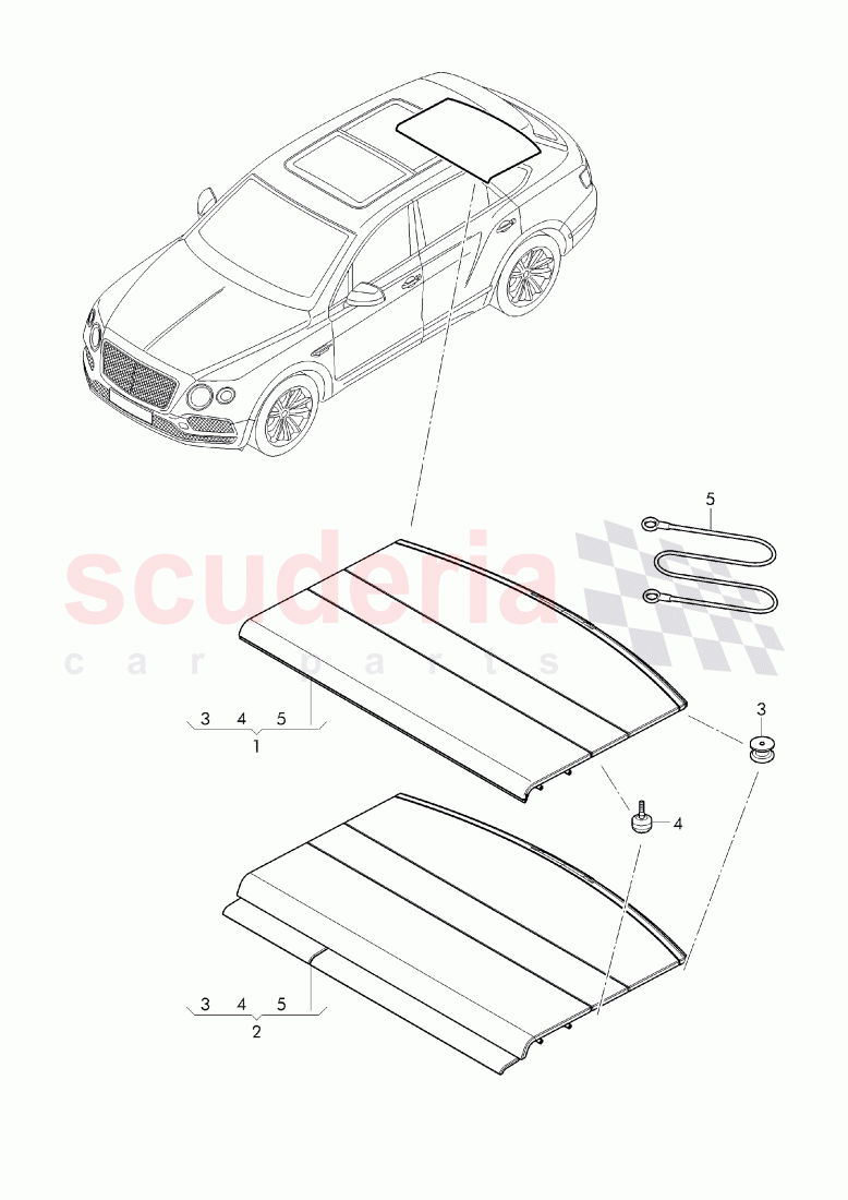parcel shelf, rear of Bentley Bentley Bentayga (2015-2020)