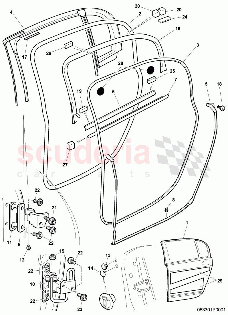 door, door hinge, door seal of Bentley Bentley Continental Flying Spur (2006-2012)