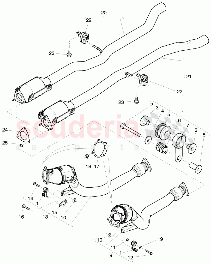exhaust pipe with catalyst of Bentley Bentley Continental Supersports (2009-2011)