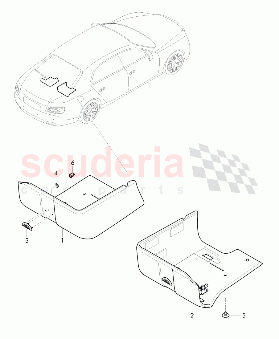trunk linings, Subwoofer of Bentley Bentley Continental Flying Spur (2013+)