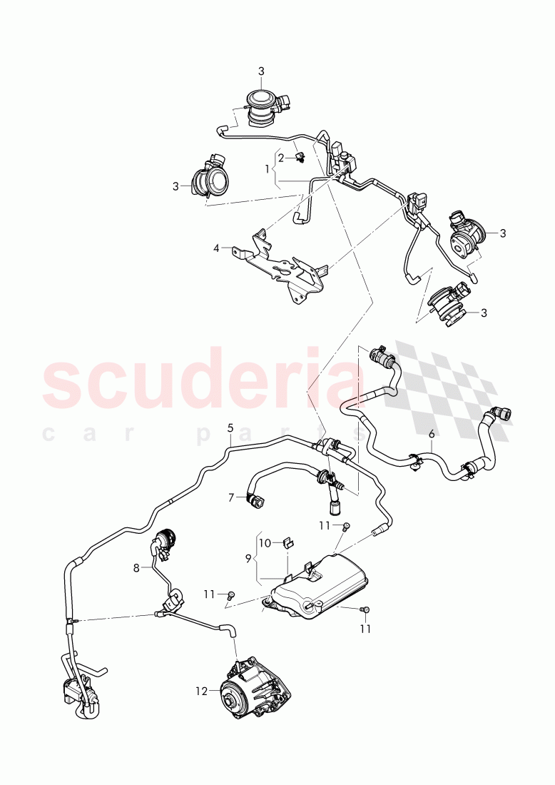 vacuum system, engine, F >> 4V-J-017 260, F >> ZV-J-017 260 of Bentley Bentley Bentayga (2015-2020)