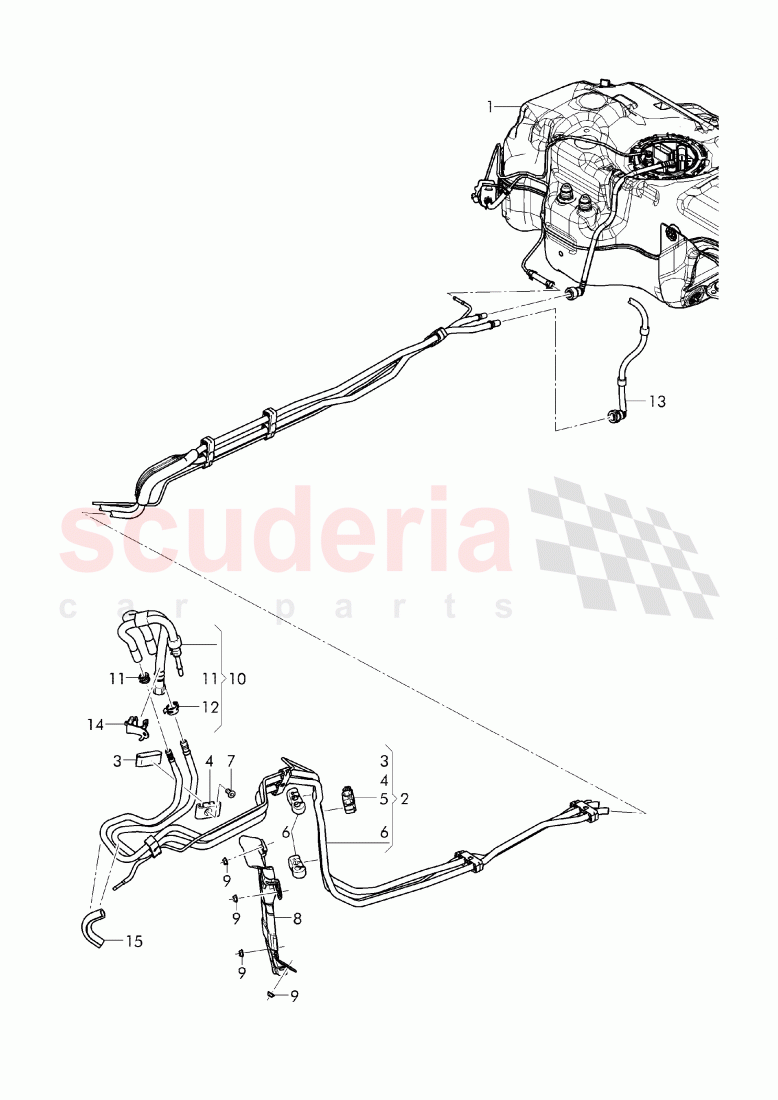 1 set of fuel lines, Fuel supply line of Bentley Bentley Bentayga (2015-2020)