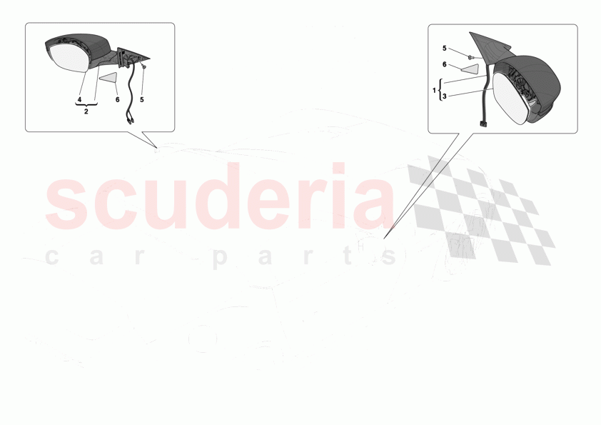 EXTERNAL REAR VIEW MIRRORS of Ferrari Ferrari 12Cilindri Spider