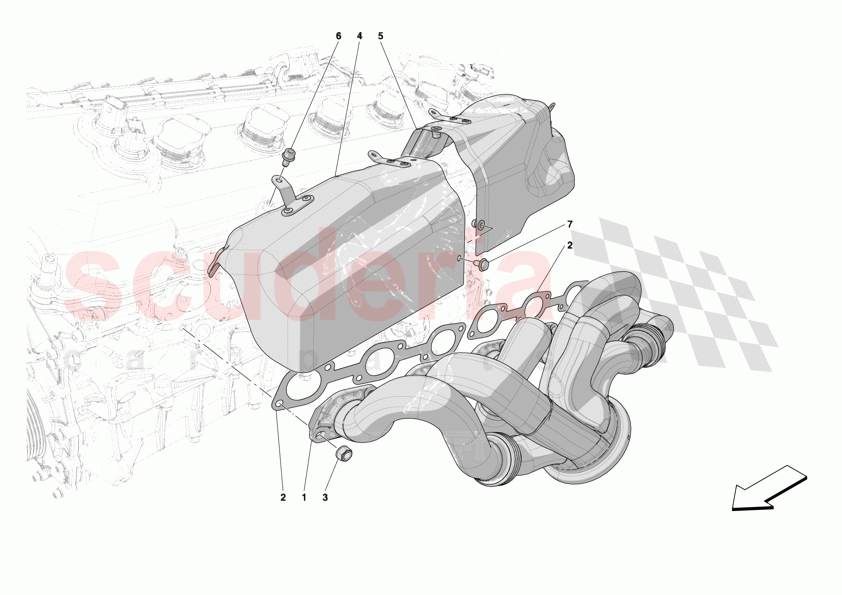 EXHAUST MANIFOLD of Ferrari Ferrari 12Cilindri Spider