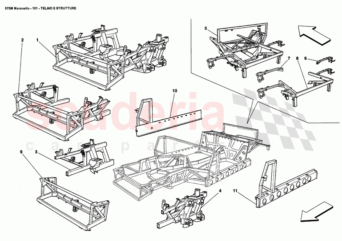 FRAME AND STRUCTURES of Ferrari Ferrari 575M Maranello