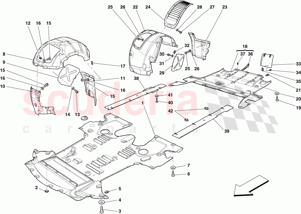 FLAT UNDERTRAY AND WHEELHOUSES of Ferrari Ferrari 599 GTO