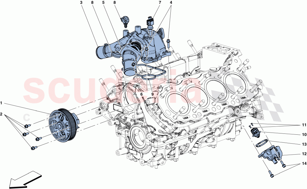 COOLING - WATER PUMP of Ferrari Ferrari 488 GTB