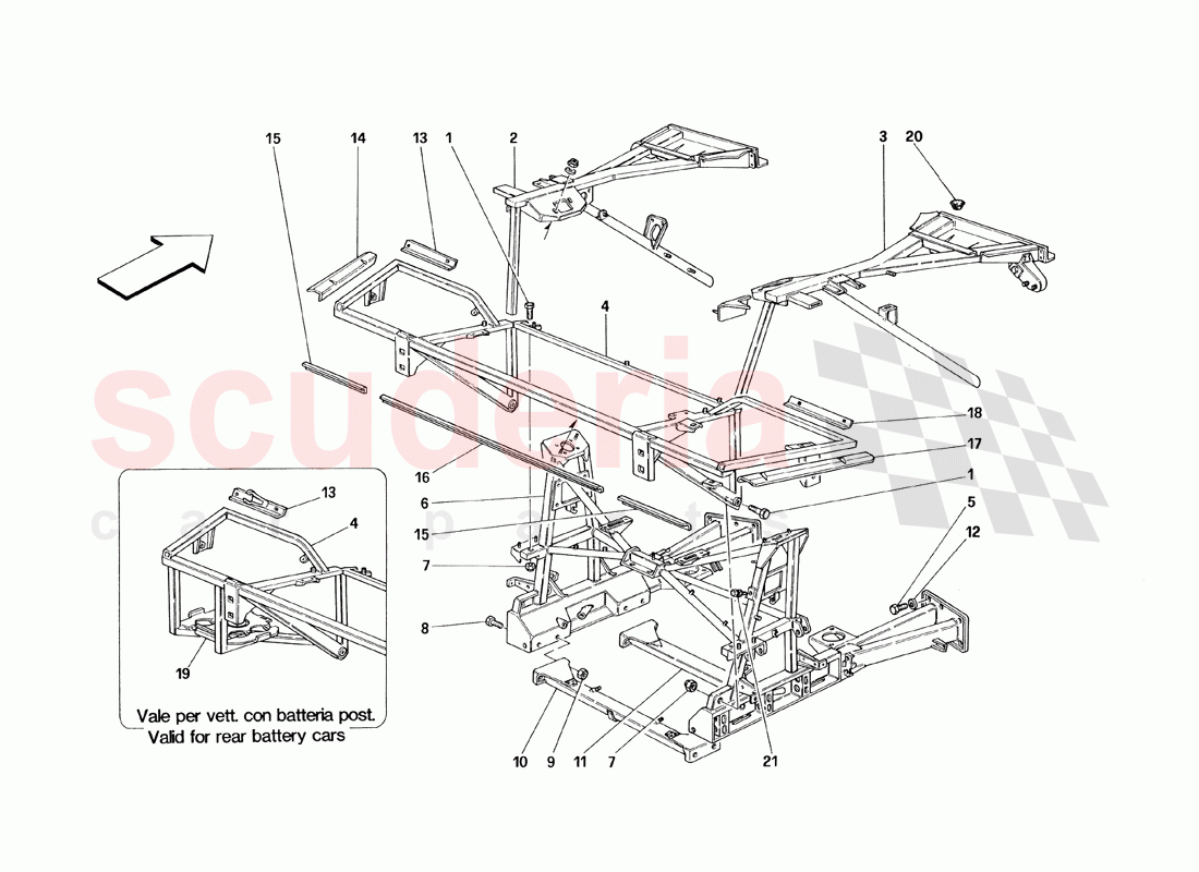 Frame - Rear Part Elements of Ferrari Ferrari 348 TB (1993)