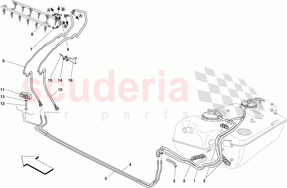 FUEL SYSTEM of Ferrari Ferrari 599 SA Aperta