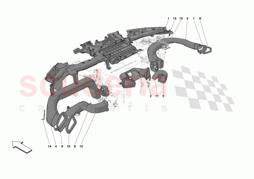DASHBOARD - DUCTS -Not for RHD- of Ferrari Ferrari 12Cilindri