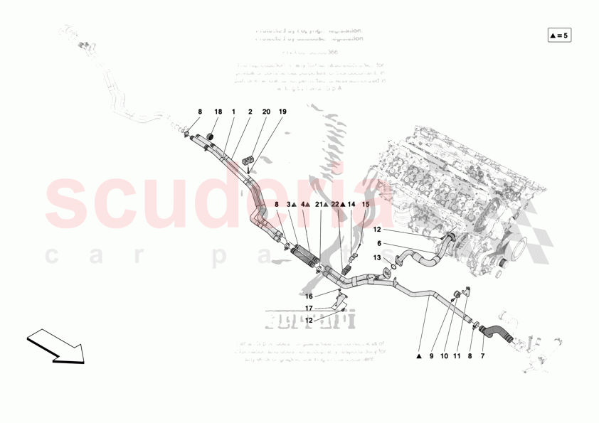 GEARBOX OIL HEAT EXCHANGER AND PIPES - FRONT-UNDERBODY PIPES of Ferrari Ferrari 12Cilindri Spider