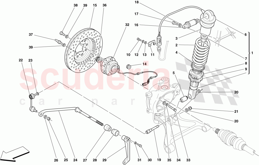 REAR SUSPENSION - SHOCK ABSORBER AND BRAKE DISC of Ferrari Ferrari 430 Scuderia Spider 16M