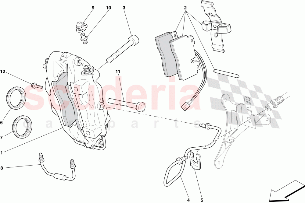 FRONT BRAKE CALLIPER of Ferrari Ferrari 612 Scaglietti