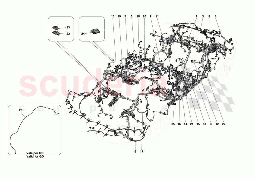 LOW VOLTAGE WIRING HARNESSES of Ferrari Ferrari 12Cilindri