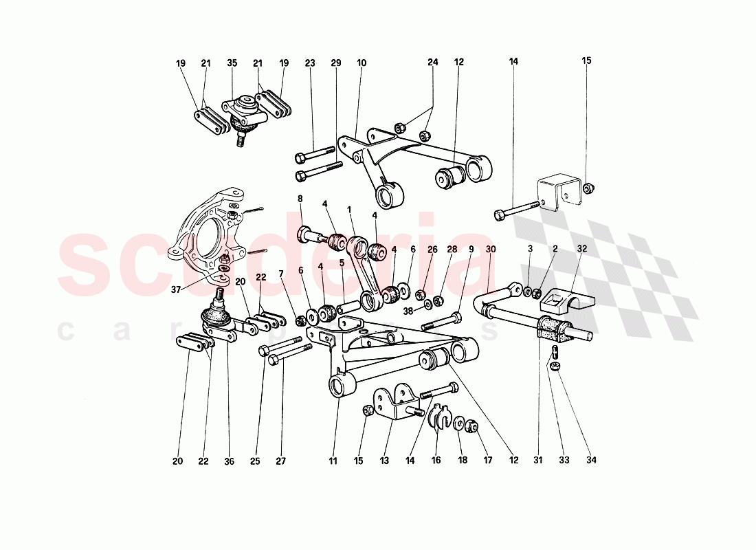 F Ront Suspension - Wishbones of Ferrari Ferrari 288 GTO