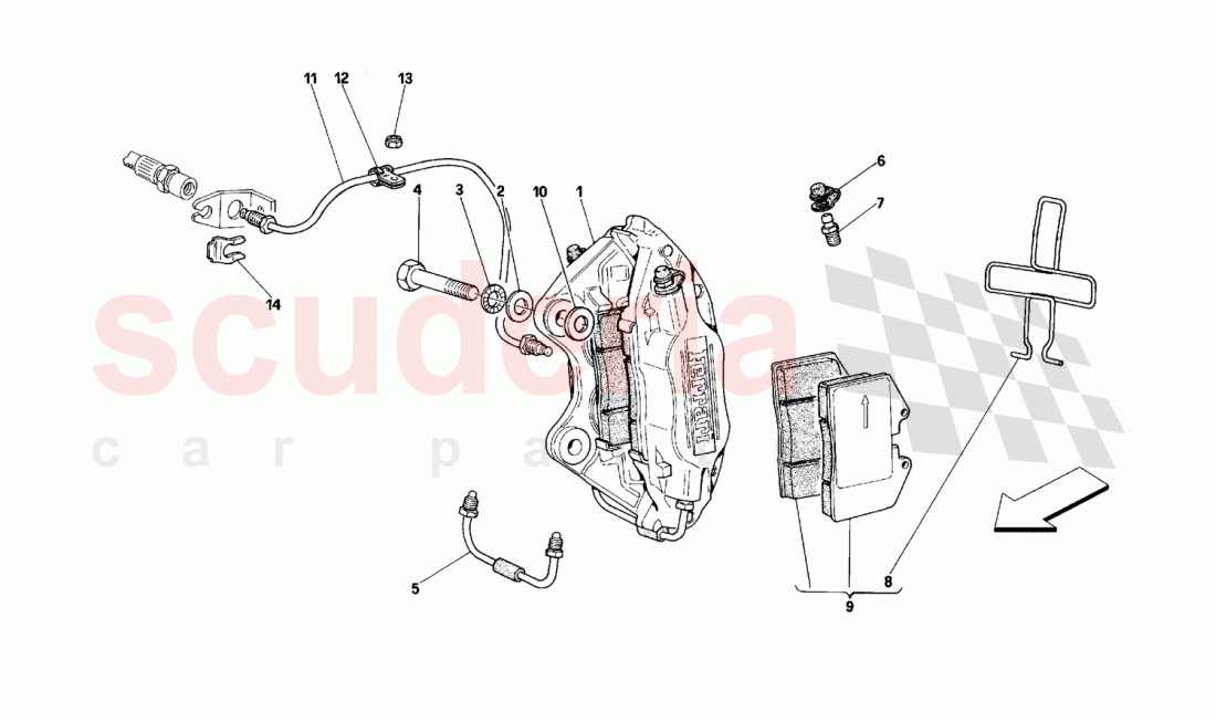 Rear brakes calipers of Ferrari Ferrari 512 TR